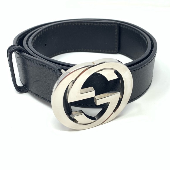 Gucci Interlocking G black leather belt size 95/38 - Picture 1 of 17